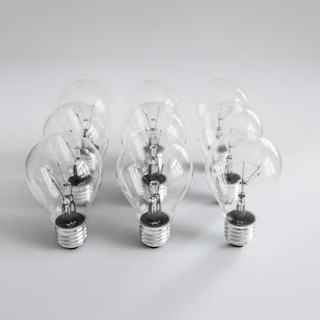 light bulbs isolated on white background 3d illustration