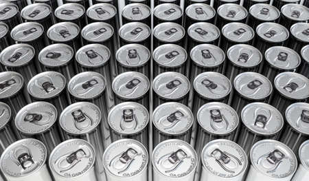 metal cans isolated on white background 3d illustrationの写真素材