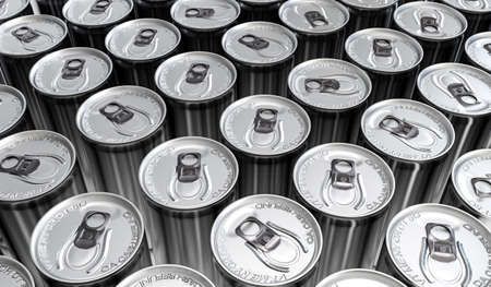 metal cans isolated on white background 3d illustration