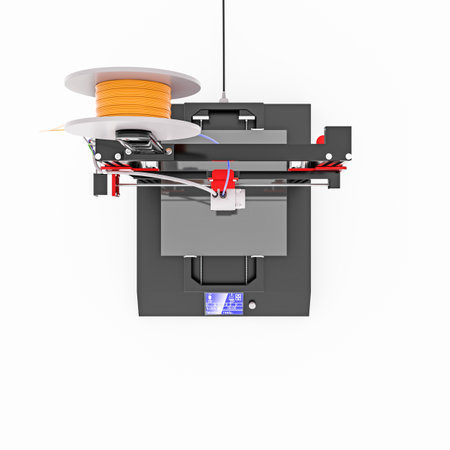 3d printer isolated on white background 3d illustrationの写真素材