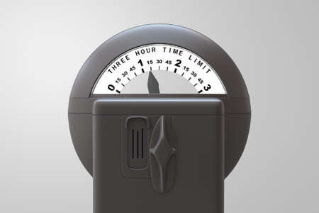 Park meter isolated on white background 3d illustrationの写真素材