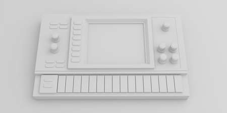 synth machine isolated on white background 3d illustrationの写真素材