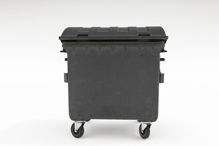 trash bin isolated on white background 3d illustrationの写真素材