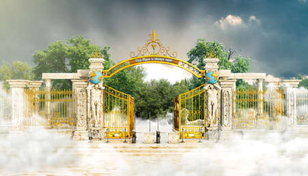the magnificent gate of heaven 3d illustrationの写真素材