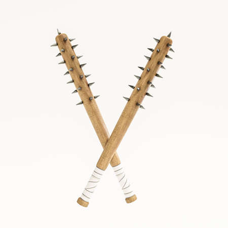baseball bat isolated on white background 3d illustration