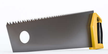 hand saw isolated on white background 3d illustrationの写真素材