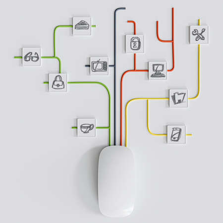 computer mouse isolated on white background 3d illustrationの写真素材