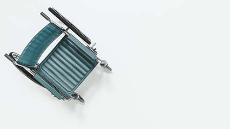 wheelchair isolated on white background 3d illustrationの写真素材