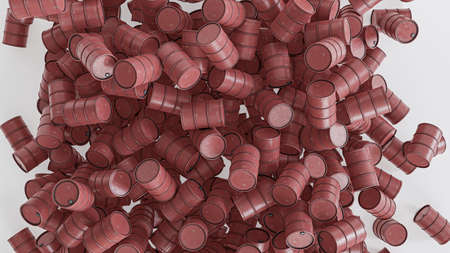 barrels isolated on white background 3d illustrationの写真素材