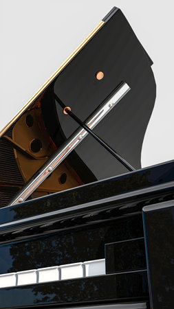 grand piano isolated on white background 3d illustrationの写真素材