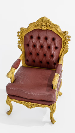regal chair isolated on white background 3d illustrationの写真素材