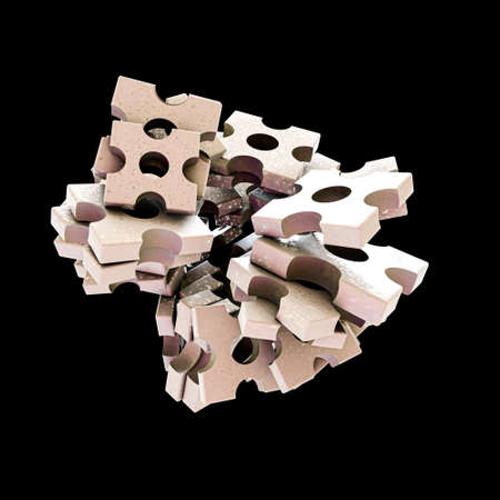 abstract shape isolated on black background 3d illustrationの写真素材