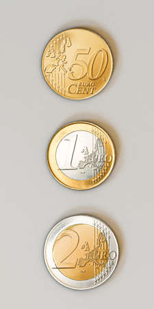 euro coins isolated on white background 3d illustration