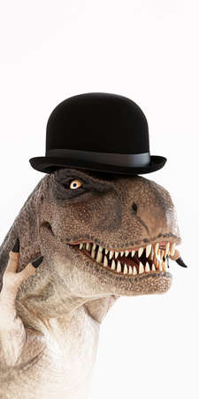 Tyrannosaurus isolated on white background 3d illustrationの写真素材