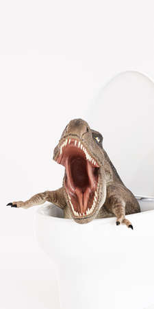 Tyrannosaurus isolated on white background 3d illustrationの写真素材