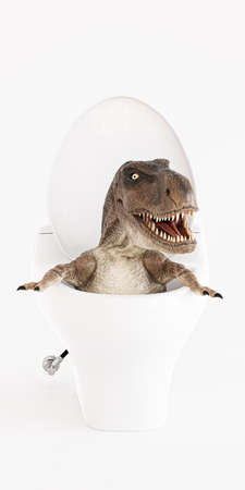 Tyrannosaurus isolated on white background 3d illustrationの写真素材