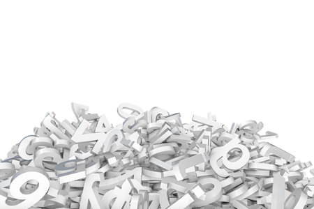 falling letters isolated on white background 3d illustrationの写真素材