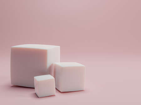 cubes isolated on pink background 3d illustration