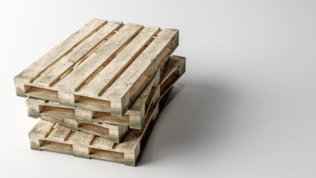 pallets isolated on white background 3d illustrationの写真素材