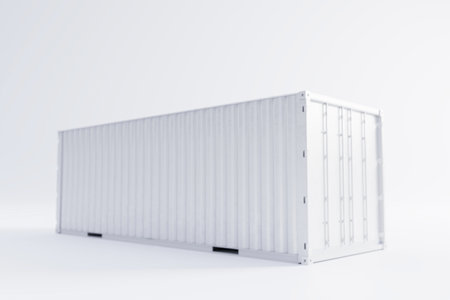 container isolated on white background 3d illustrationの写真素材