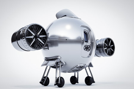 space capsule isolated on white background 3d illustration