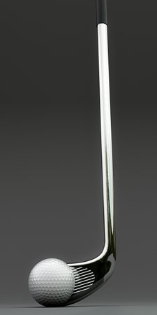 golf club isolated on gray background 3d illustrationの写真素材