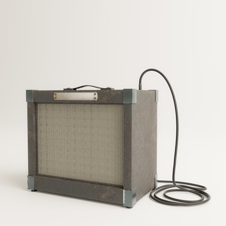 guitar amp isolated on white background 3d illustrationの写真素材