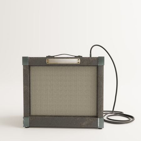 guitar amp isolated on white background 3d illustrationの写真素材