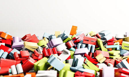 falling letters isolated on white background 3d illustrationの写真素材