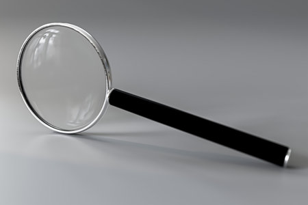 magnifier isolated on white background 3d illustrationの写真素材
