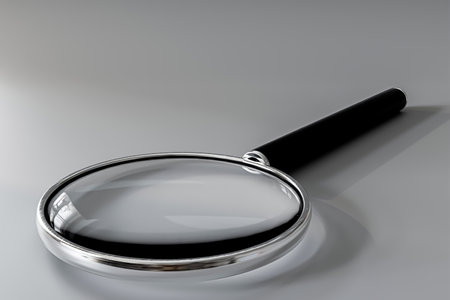 magnifier isolated on white background 3d illustrationの写真素材