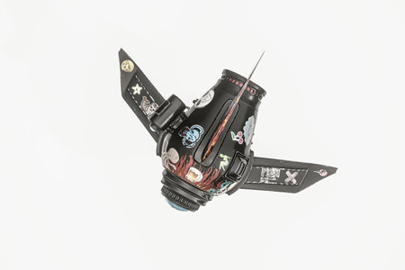 spaceship fighter isolated on white background 3d illustrationの写真素材