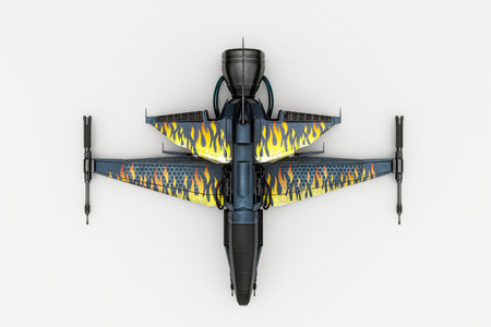starship fighter isolated on white background 3d illustration