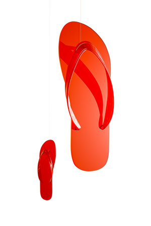 flip flops isolated on white background 3d illustrationの写真素材
