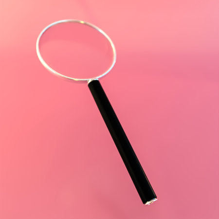 magnifier isolated on pink background 3d illustrationの写真素材