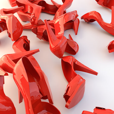 female shoes isolated on white background 3d illustrationの写真素材