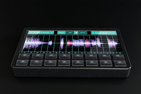 gadget synthesizer isolated on black background 3d illustration