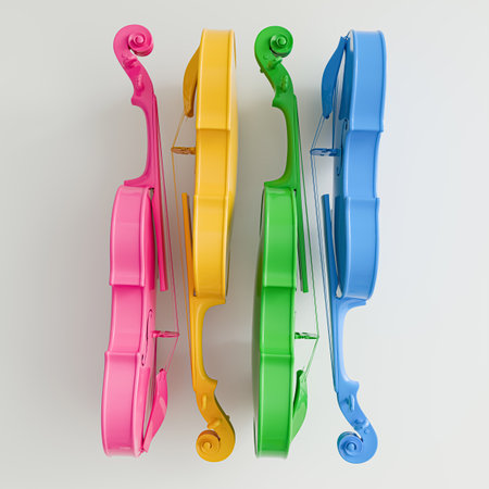 Violins isolated on white background 3d illustration
