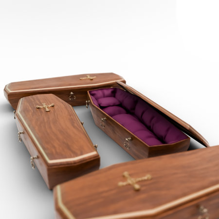 coffin isolated on white background 3d illustration