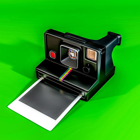 old fashion camera isolated on green background 3d illustration