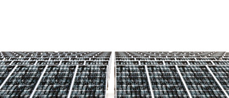solar panels isolated on white background 3d illustrationの写真素材