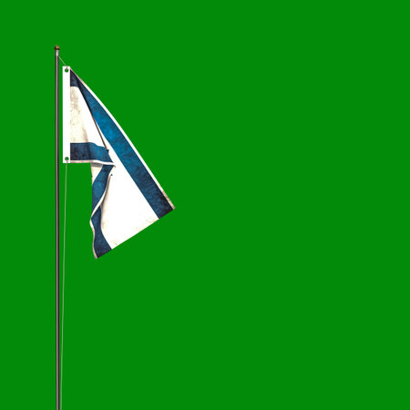 israeli flag isolated on green background 3d illustration