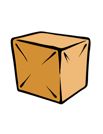 cartoon vector illustration of a packing boxのイラスト素材