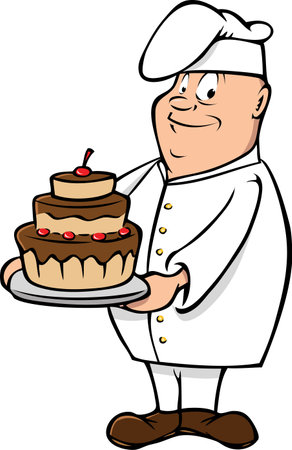 cartoon vector illustration of a chef maleのイラスト素材
