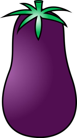 cartoon vector illustration of an eggplantのイラスト素材