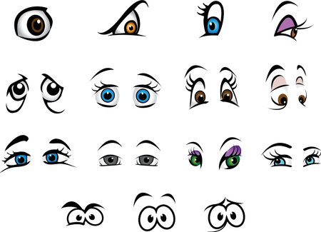 cartoon vector illustration of an eyes collectionのイラスト素材