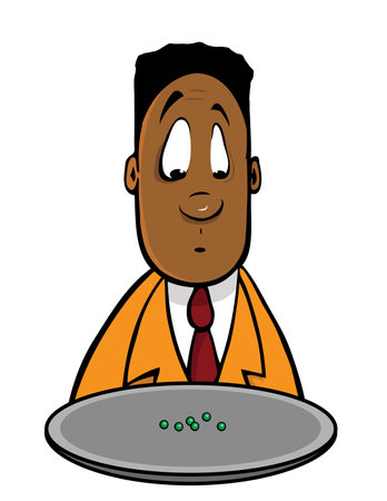 food portions cartoon illustrationのイラスト素材