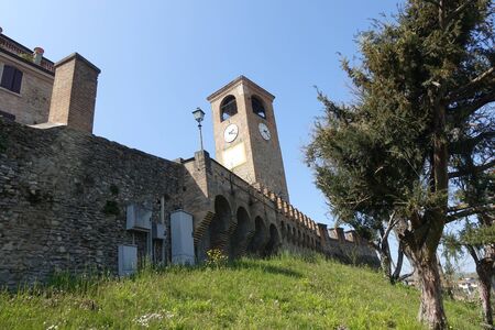 tower of the square of castelvetro di modenaの写真素材