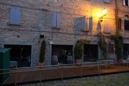 pub inside medieval villageの写真素材