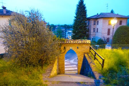 medieval village entrance doorの写真素材